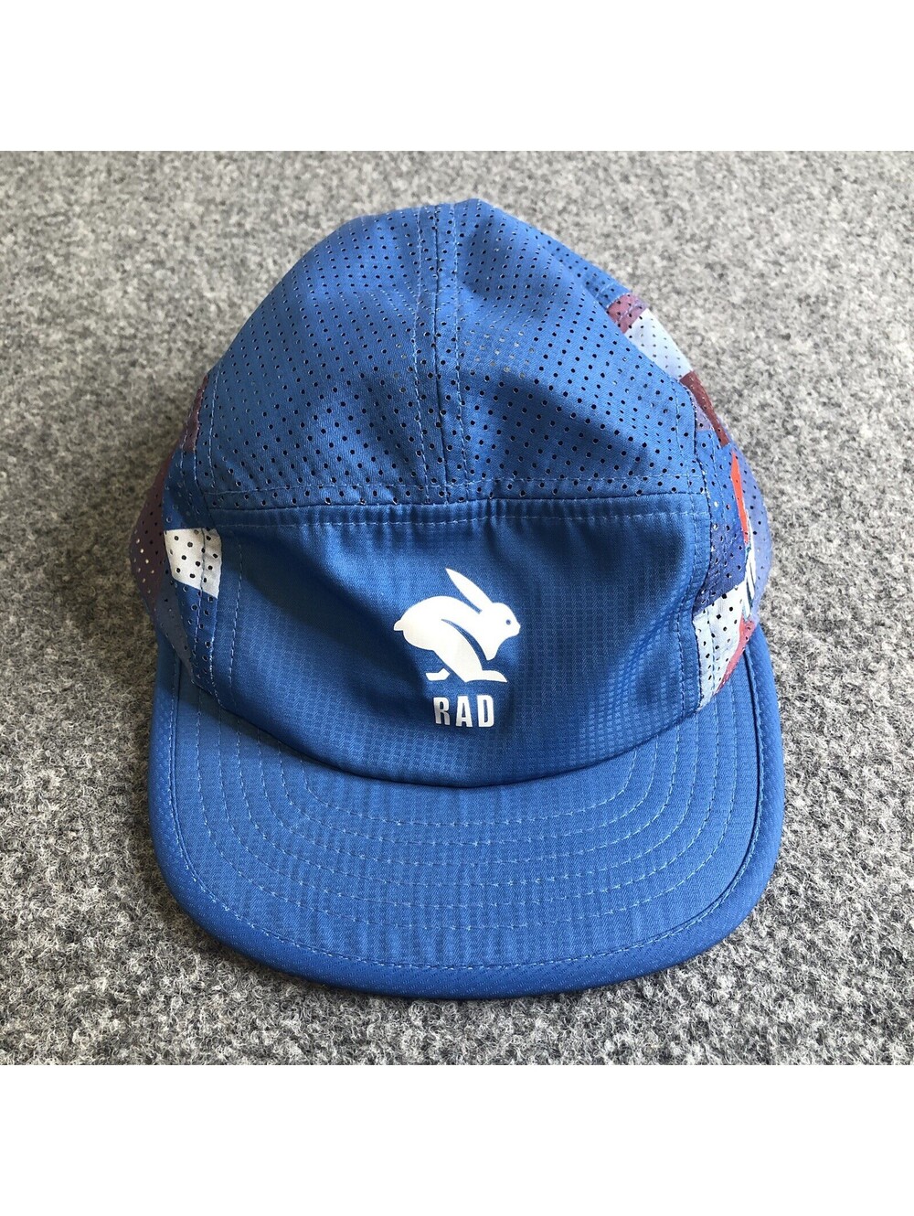 RNNR Pacer Hat Mens Small Blue Red Rabbit Elite Team Marathon Running